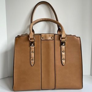 NWOT Boutique faux leather roomy multi pocket satchel bag